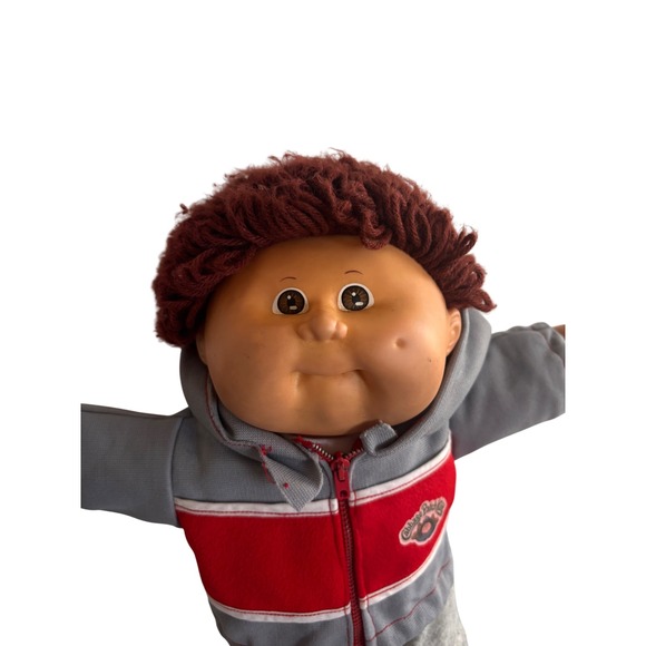 Cabbage Patch Kids Doll Boy Red Gray Hoodie Sweatpants Black Boots 1978 1982 - Picture 2 of 8